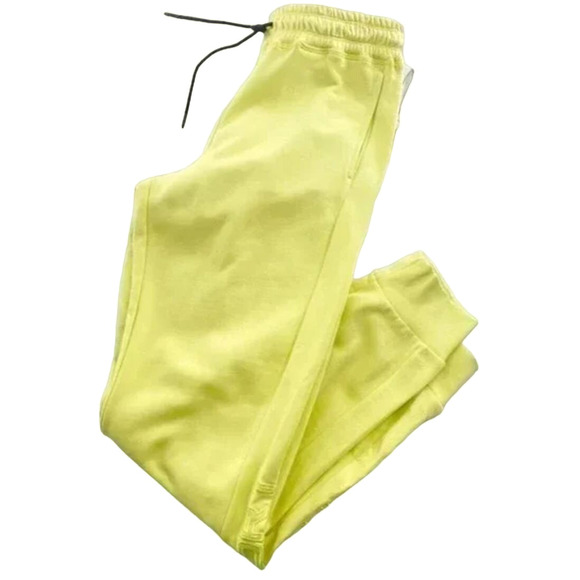DKNY Womens Fleece Logo Joggers Gym Workout Gymgirl Sunny Lime Green Small NWT - Picture 3 of 4